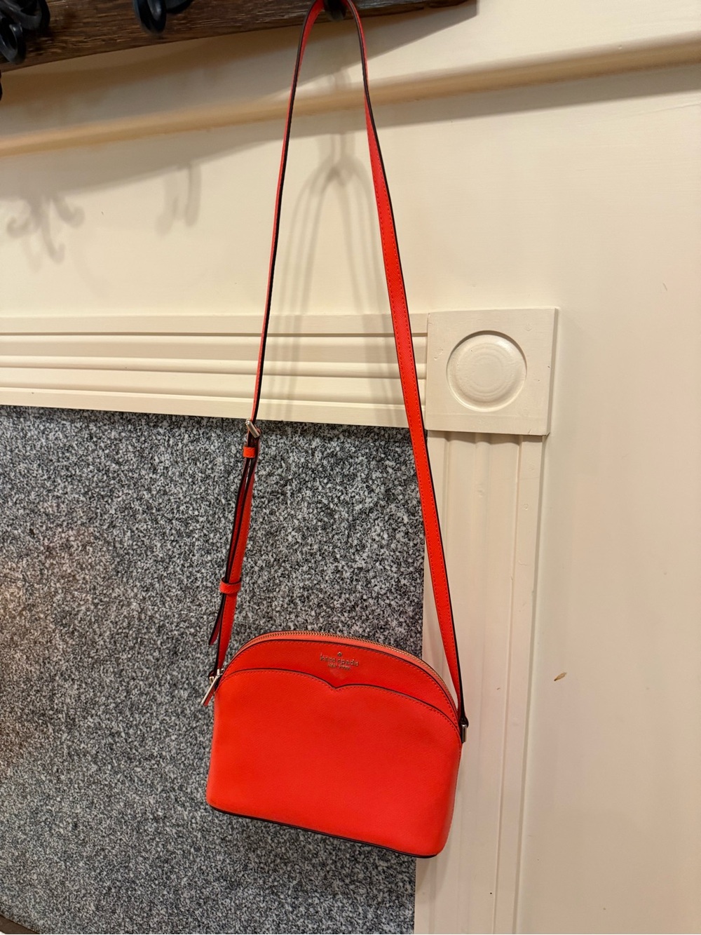 kate spade red leather dome crossbody